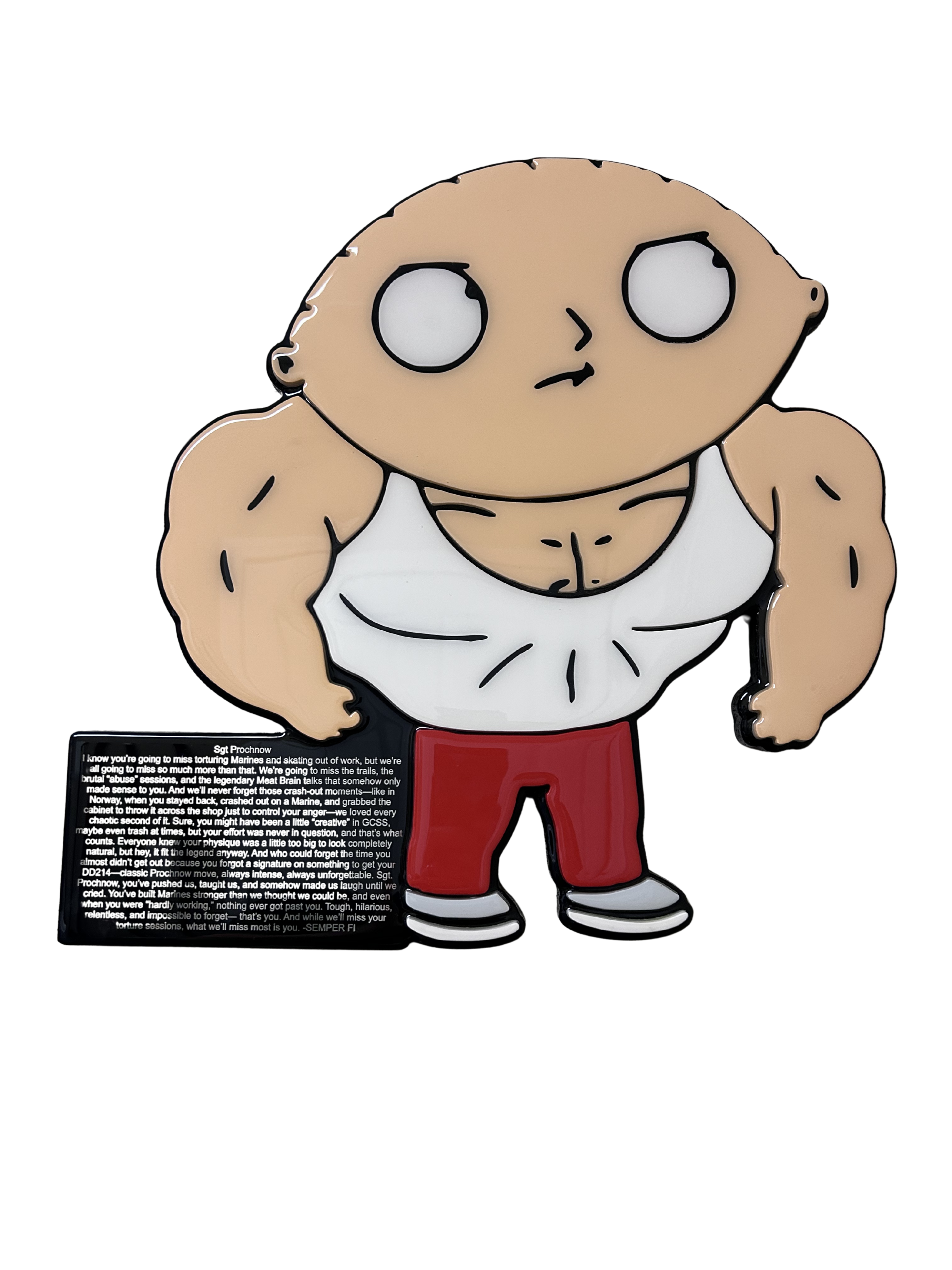 Workout Stewie plaque