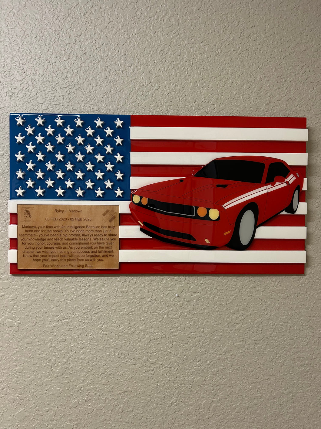 Car flag plaque