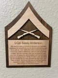 Lance cpl plaque
