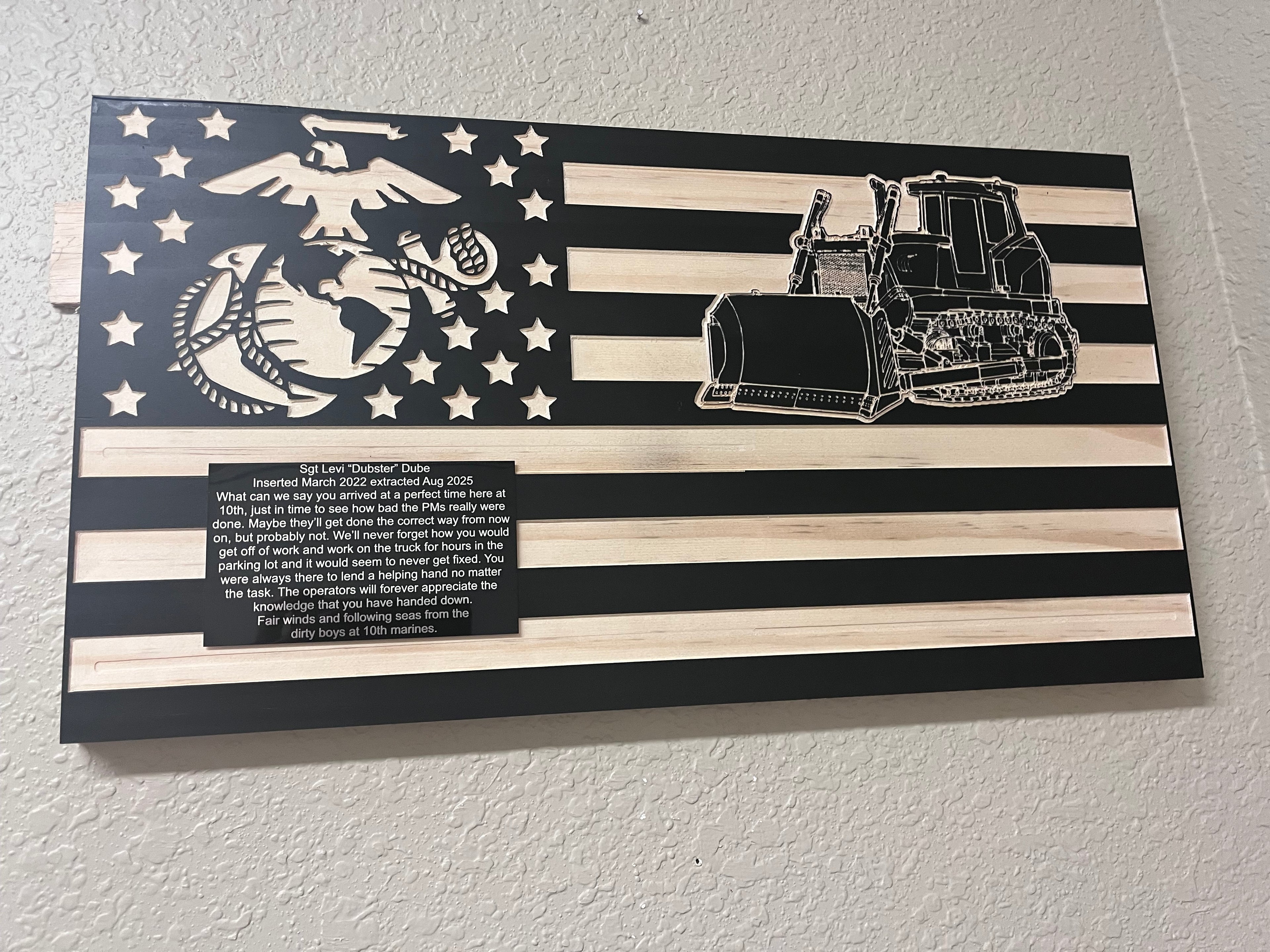 Dozer Flag Plaque