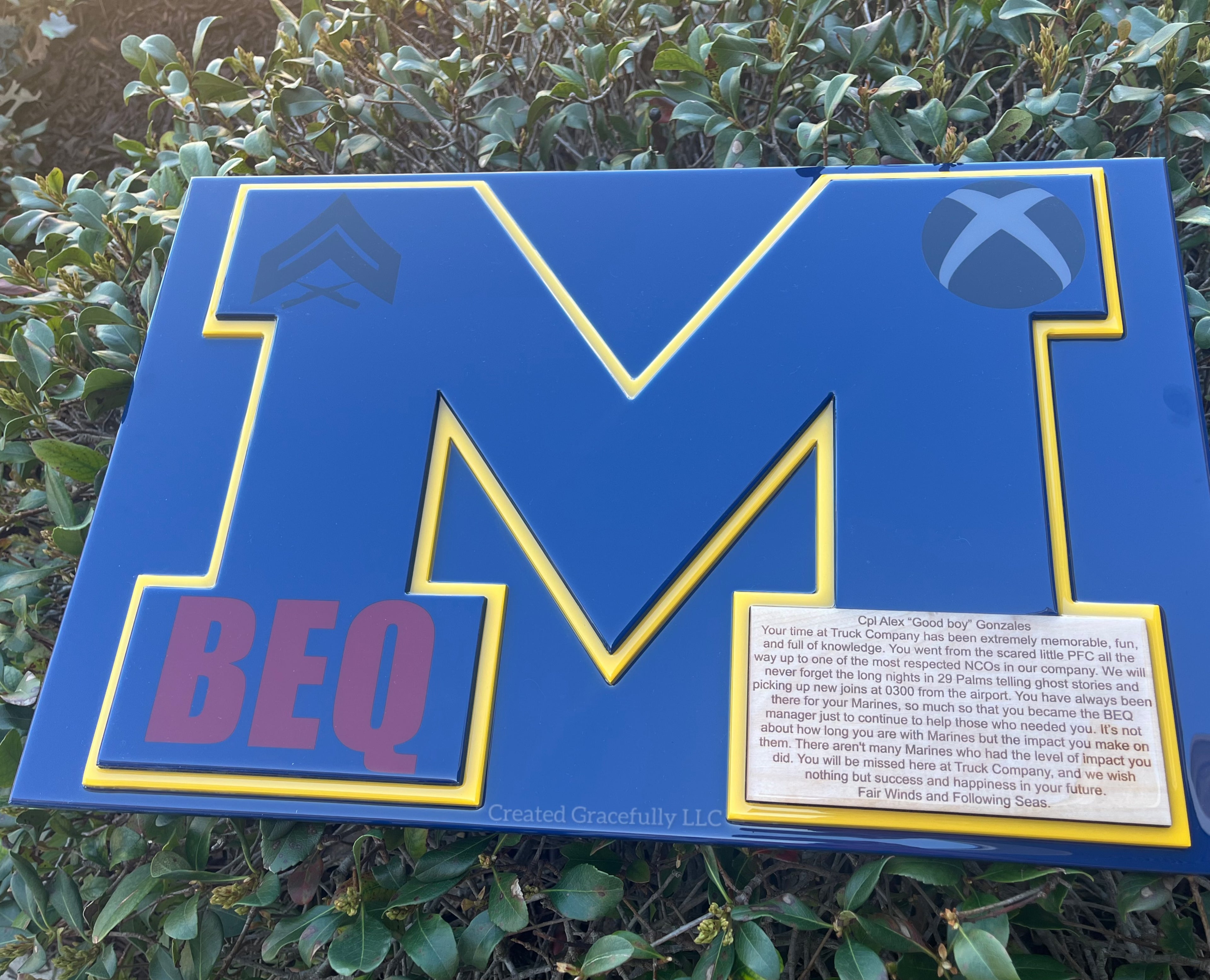 Michigan logo plaque