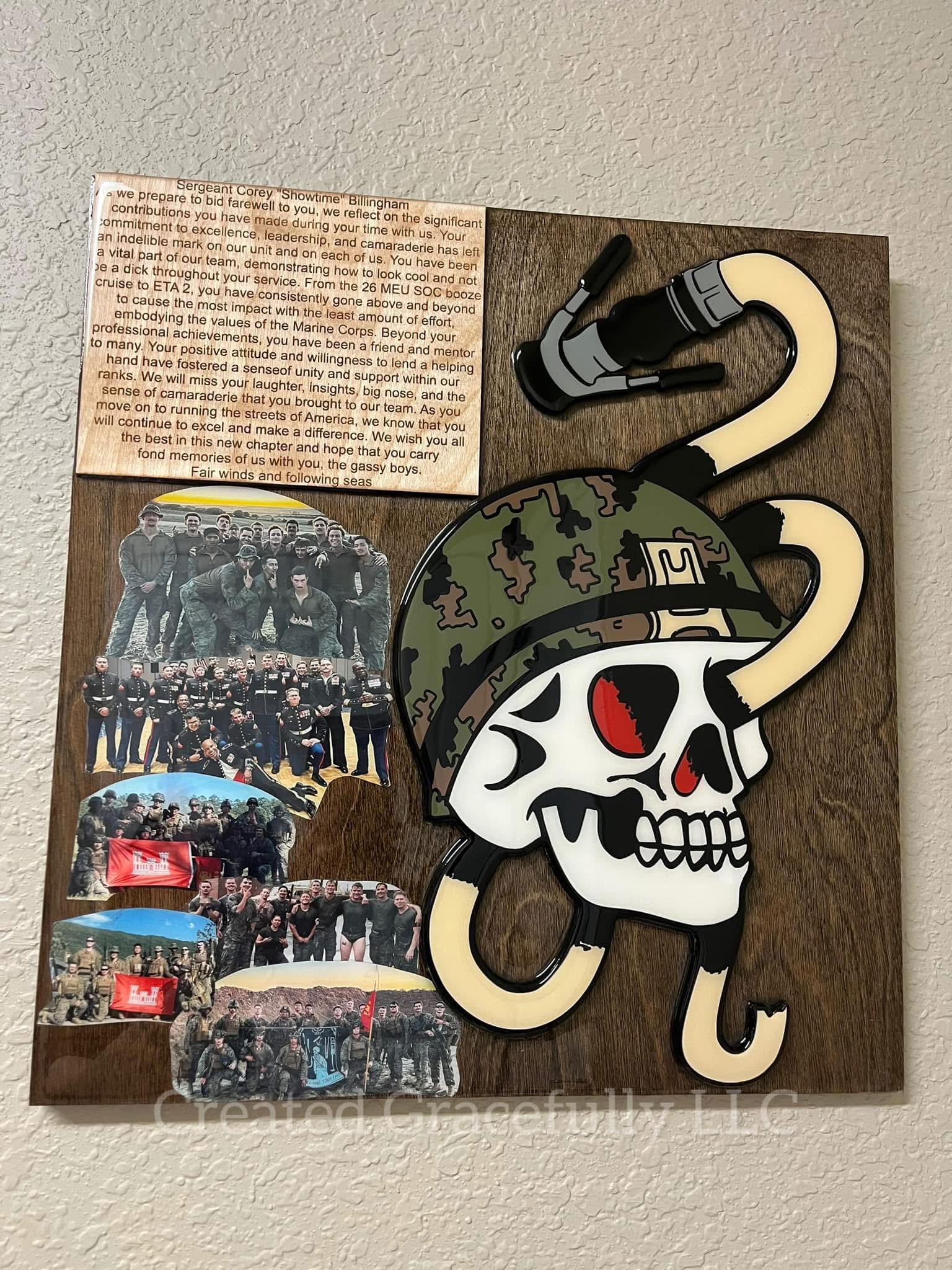 Skull hose plaque