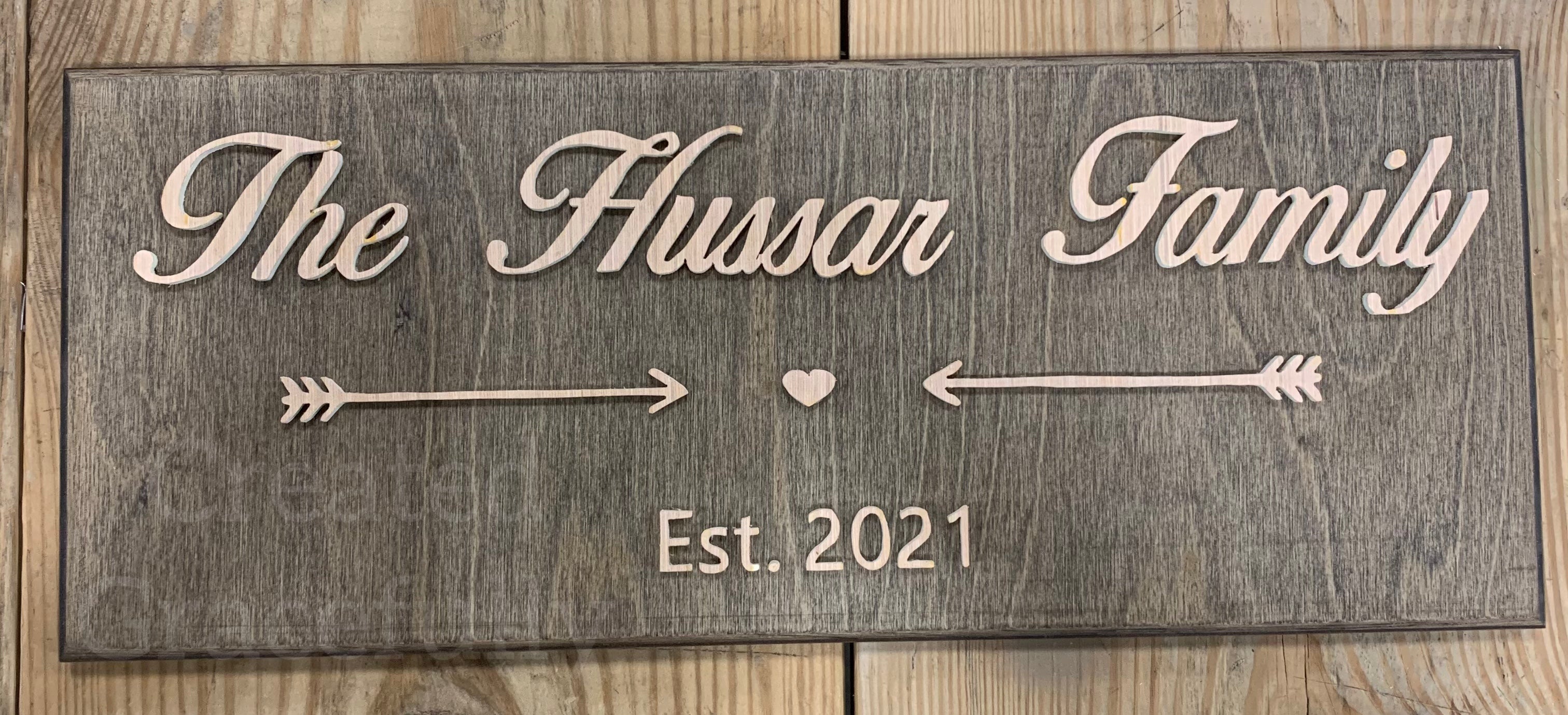 Family name sign