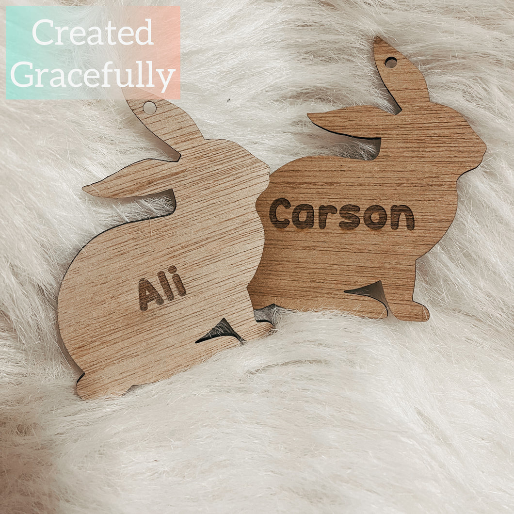 Bunny shape name tag